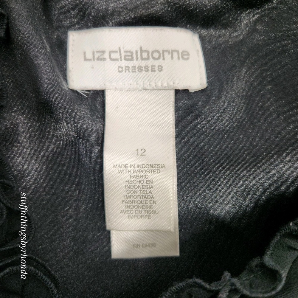 Liz Claiborne Little Black Dress‎ Sleeveless Fully Lined Black Size 12 - Picture 4 of 10